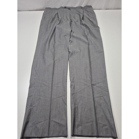 Asher Reserve Other - Asher Reserve Dress Pants Mens 44x36 Gray Wool Cotton Pleated Straight USA NWT